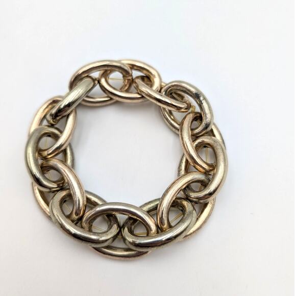 Nordstrom Women's Twisted Chunky Chain Link Bracelet Goldtone Plate - Picture 3 of 6